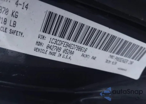 2014 Dodge Dart Gt из США, поврежденный, VIN 1C3CDFEB4ED798618